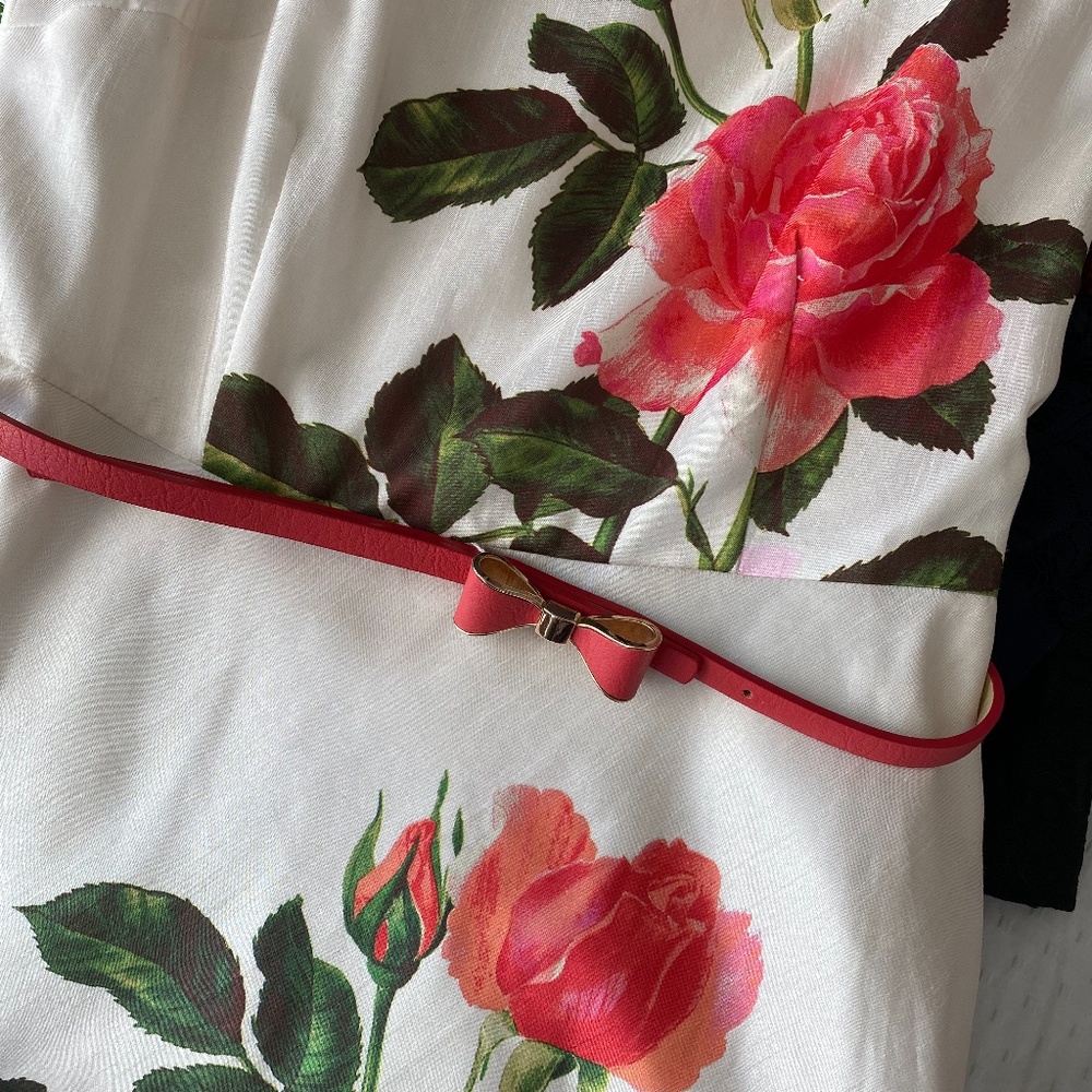 Jessica Howard White & Floral Dress Size 12